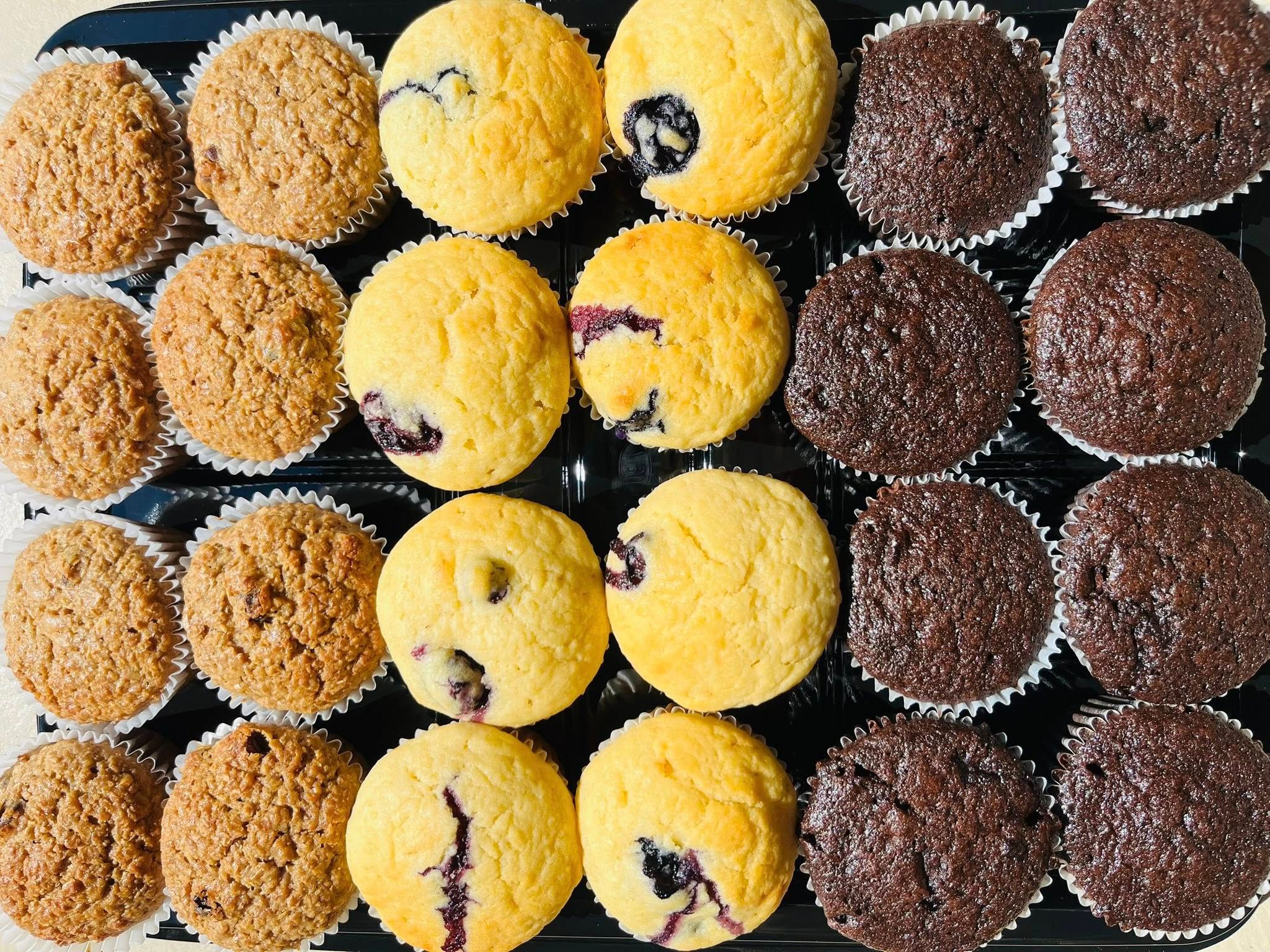 Muffin Tray — Bran, Blueberry & Chocolate — a custom bake by Fikiz Bakery